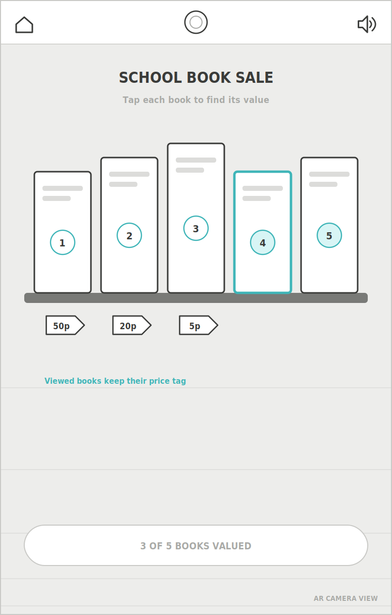 NatWest MoneySense wireframe – Book Sale Challenge – Shelf with values