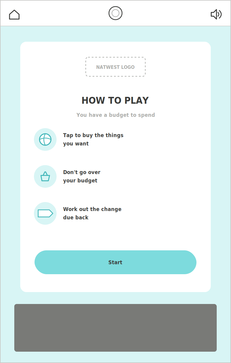 NatWest MoneySense wireframe – Spend It Right – How to play