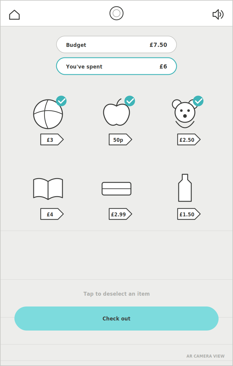 NatWest MoneySense wireframe – Spend It Right – Basket building