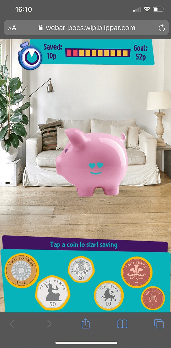 NatWest MoneySense The Piggy Bank – Saved vs goal bar fills up