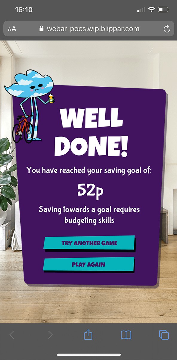 NatWest MoneySense The Piggy Bank – Well done: savings goal reached