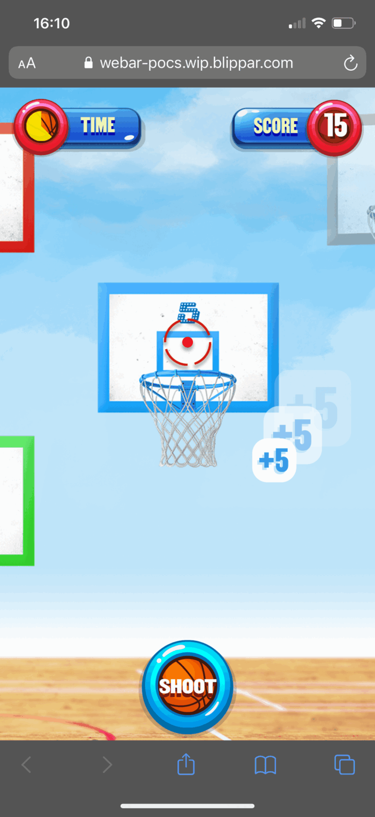 Hoop Heroes screen – score a