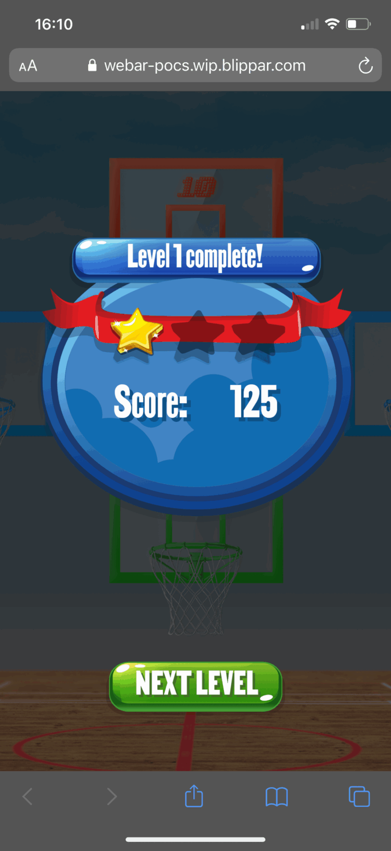 Hoop Heroes screen – level1