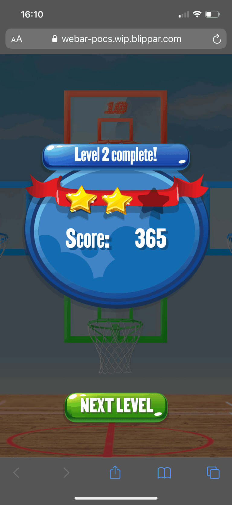 Hoop Heroes screen – level2