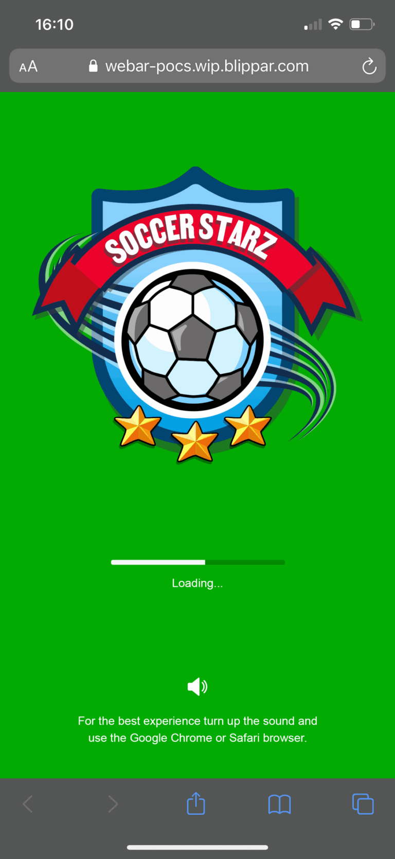 Soccer Scramble screen – logo