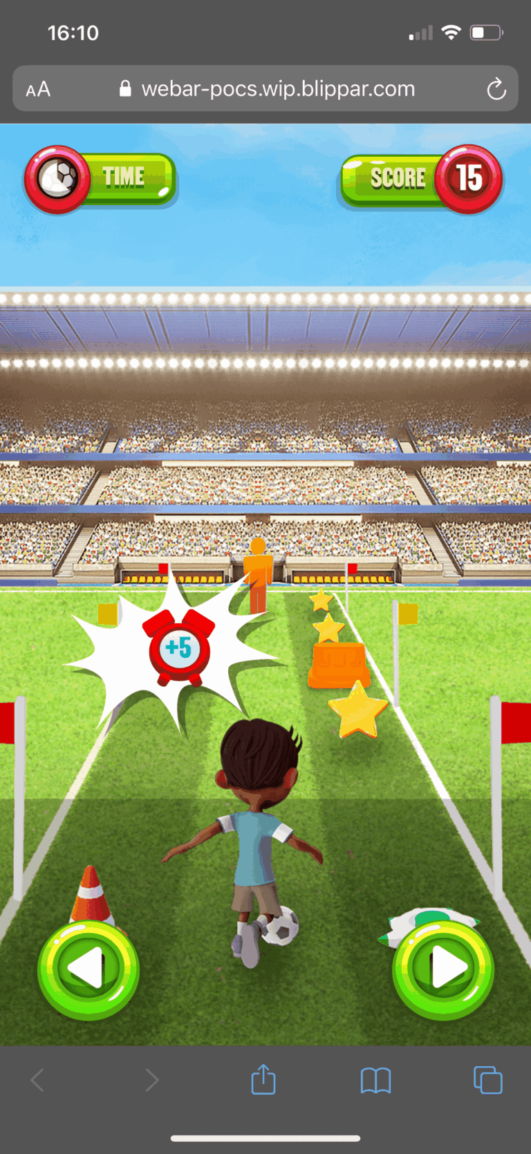 Soccer Scramble screen – timer overlay alt