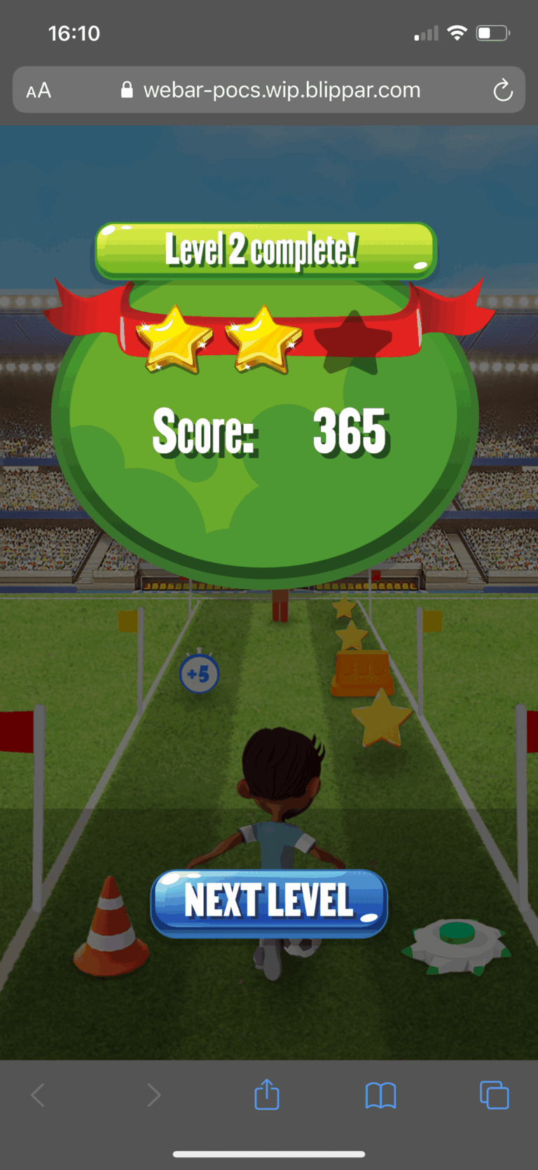 Soccer Scramble screen – level 2