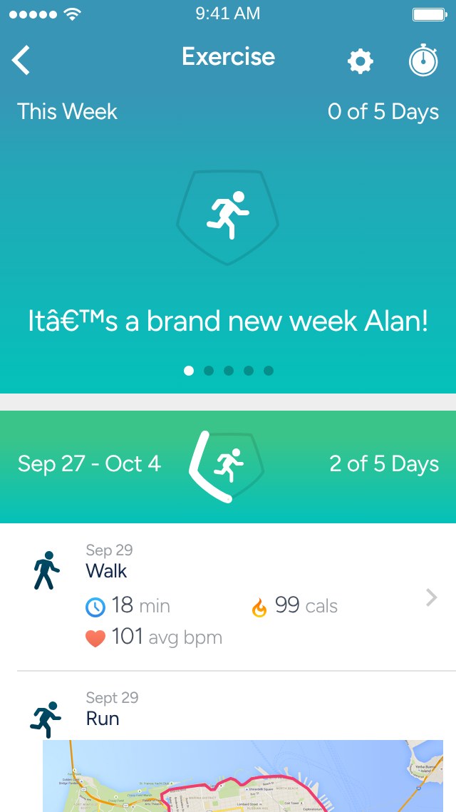 Fitbit app – This week