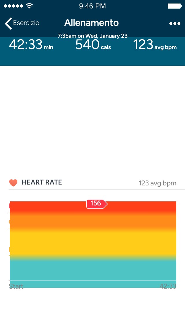 Fitbit app – Exercise detail
