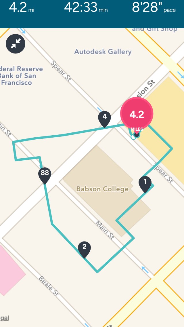Fitbit app – Full-screen map