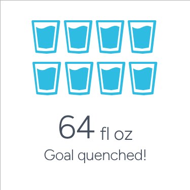 Fitbit app – Water goal met