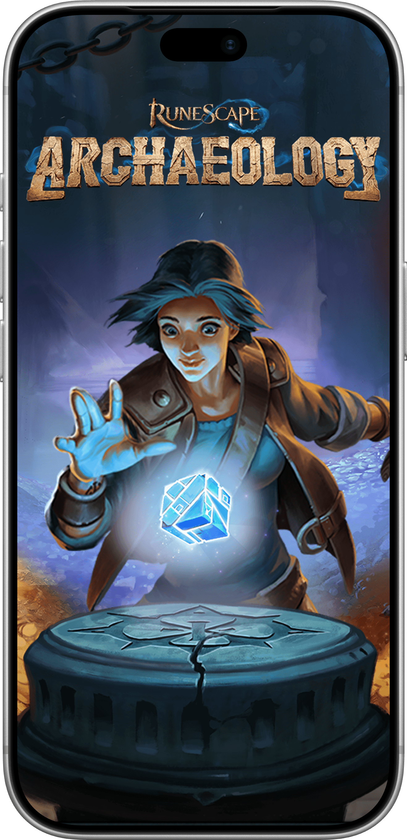 RuneScape Archaeology key art on a phone screen